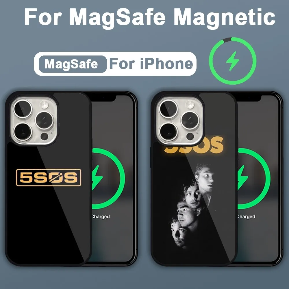 Чехол для телефона 5s-5-5, для iPhone 15 14 13 12 11 Pro Max Plus Magsafe, Магнитный чехол с беспроводной зарядкой