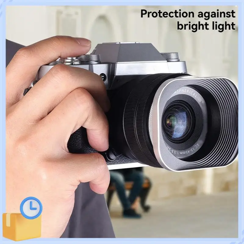 

Popular 52Mm Caliber SLR Micro Single Lens Hood Square Aluminum Alloy Lens Hood For Sony, Canon, Nikon, Fujifilm Cameras Black