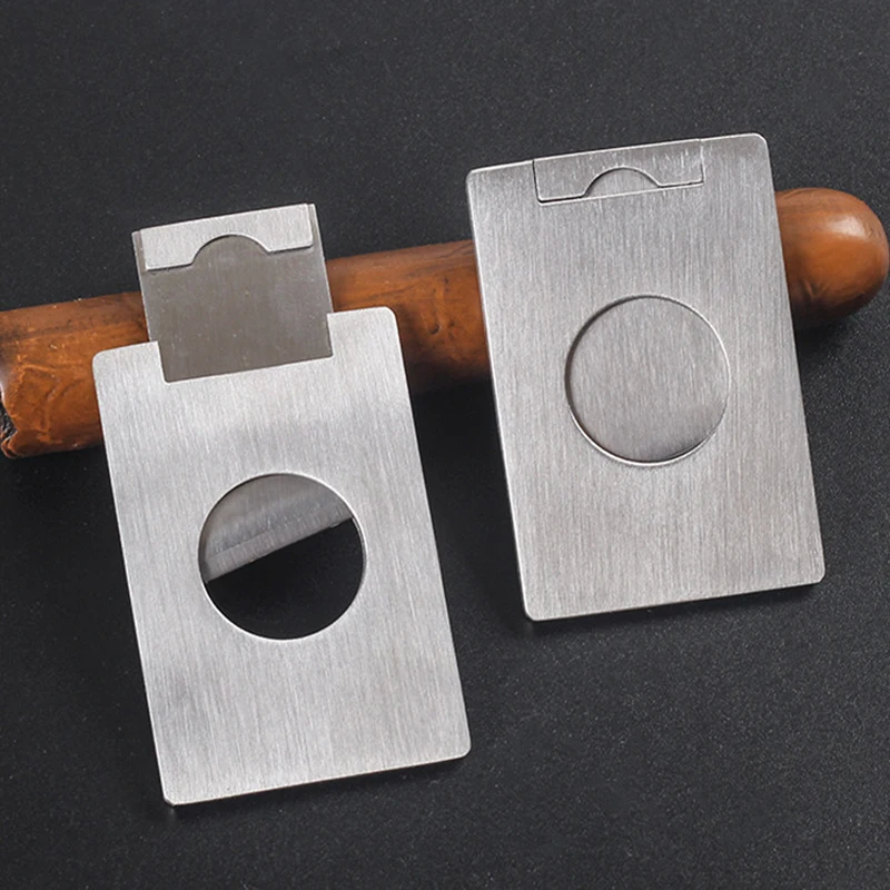 2026 New Portable Smoking Square Single-blade Cigar Cutter Stainless Steel Metal Cutter Guillotine Cigar Scissors Gift view 5