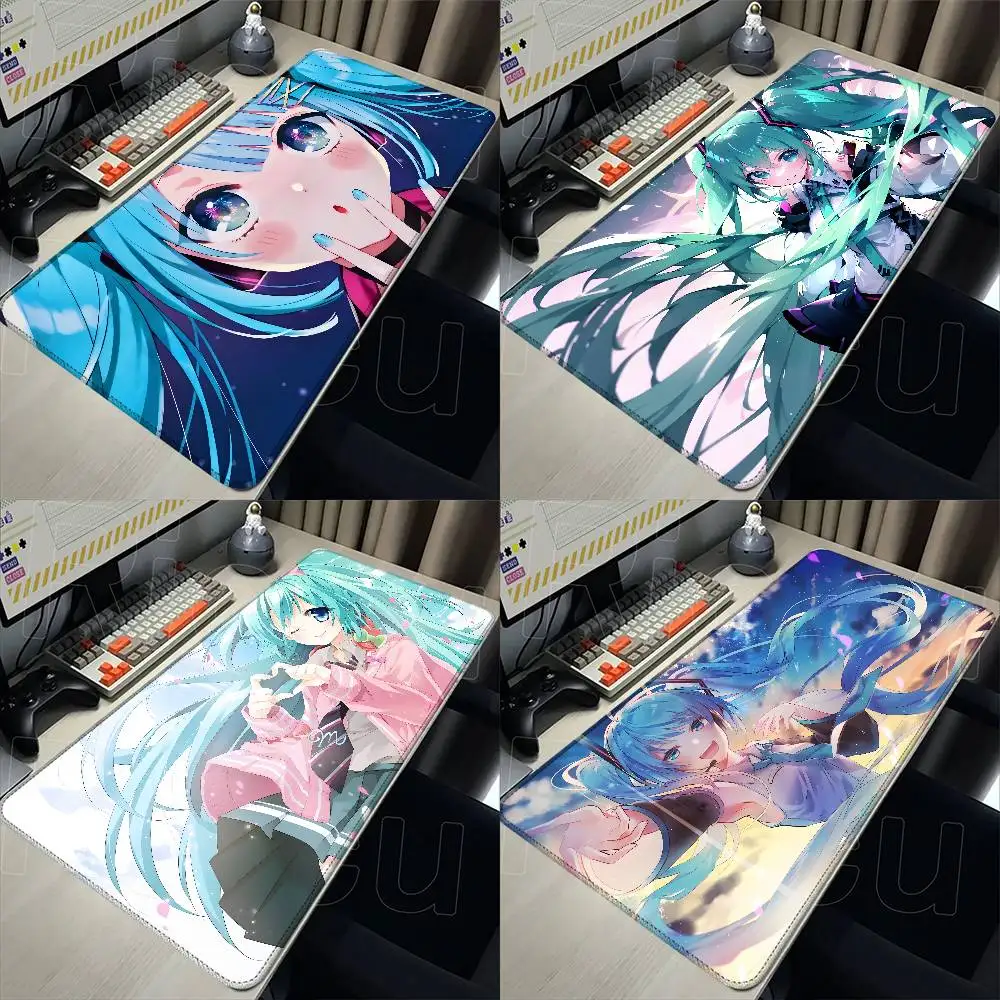 H-Hatsunes Miku Girl Mouse Pad Rubber Thicken Overlock Gaming Table Mat Office Computer Keyboard Pad PC Mousepad