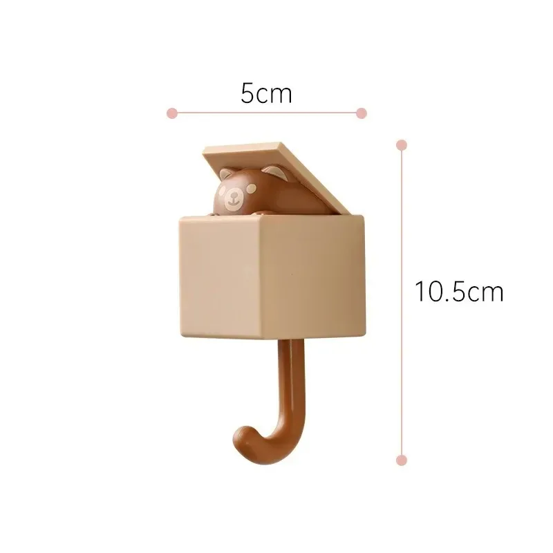 Cartoon Cat Hook Self Adhesive Dormitory Bedroom Door Hangers Hooks Key Umbrella Towel Cap Coat Rack Wall Animal Decoration Rack