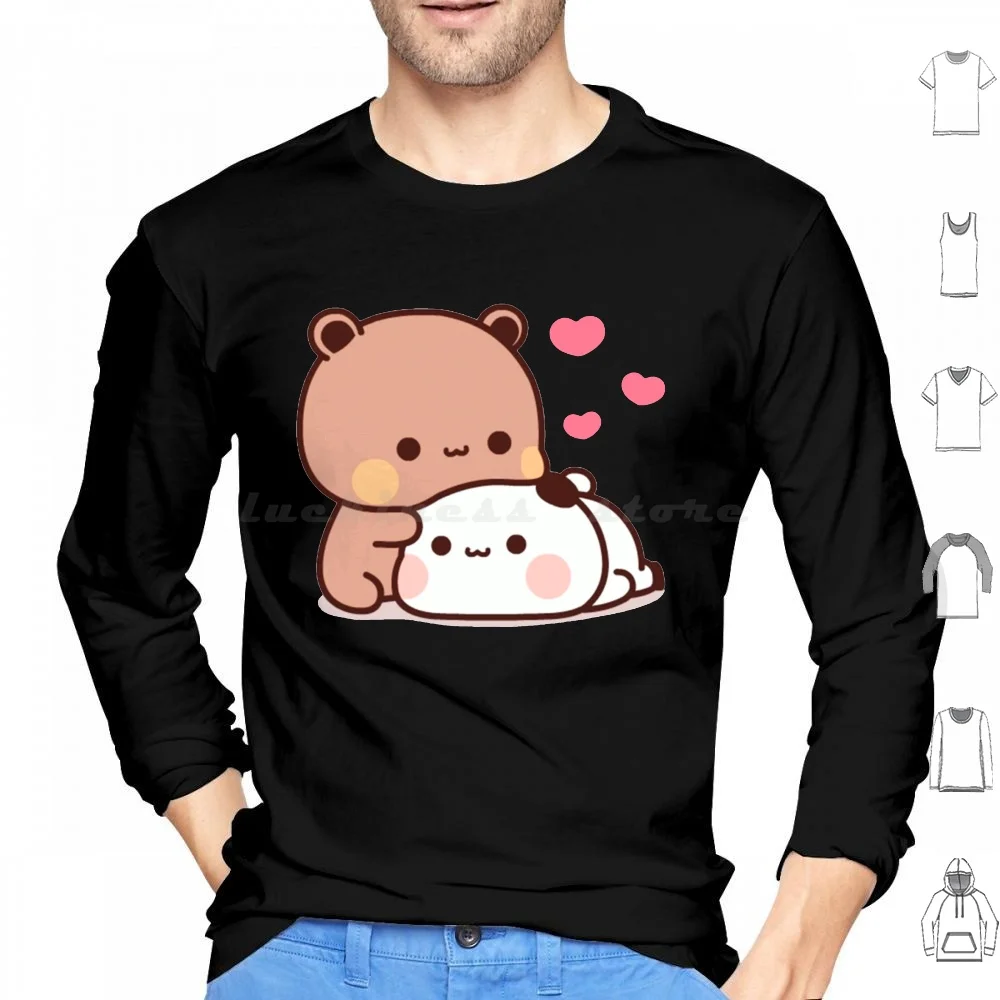 Panda And Brownie Bear Couple Hoodies Long Sleeve Panda Bear Cute Colorful Baby Bears Cute Panda Baby Panda Cute Cute