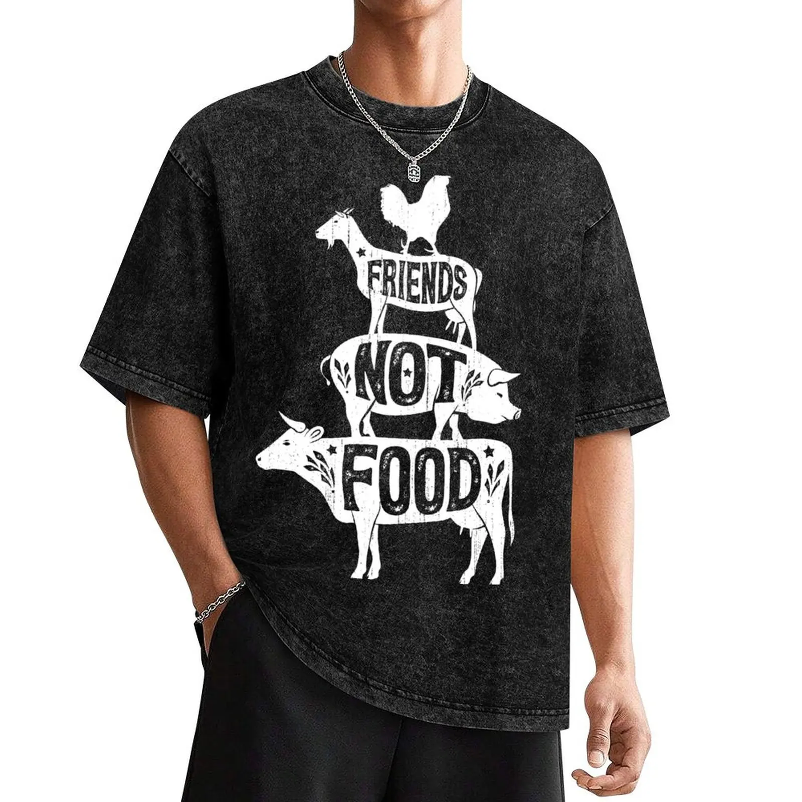 

Friends Not Food - Vegan Vegetarian Animal Lovers T-Shirt - Vintage Distressed T-Shirt plain Louboutins mens tall t shirts