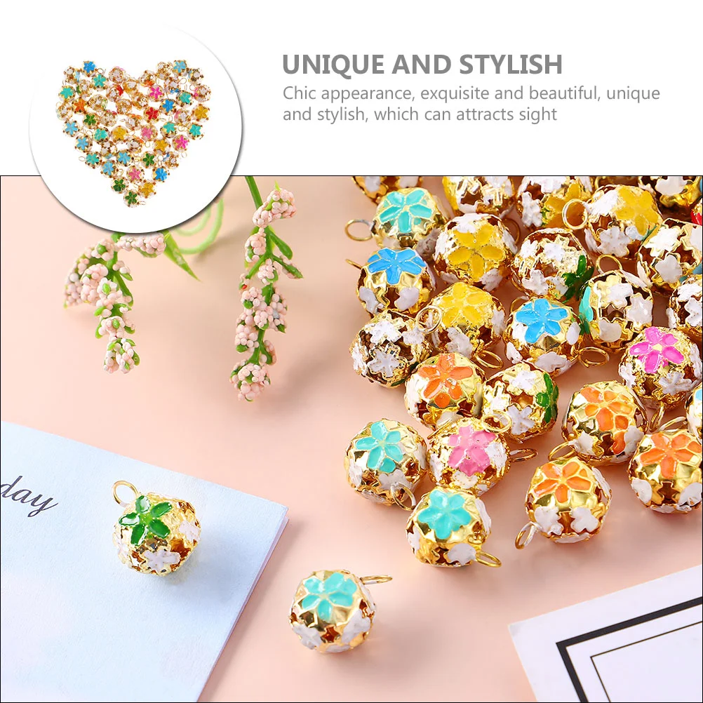 100 Pcs Bracelet Little Bell in The Sky Keychain Loose Beads Charms Iron Decorative Craft Bells