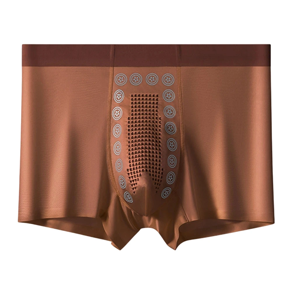 Men Glossy Satin-like Seamless Boxer Shorts IceSilk Breathable Underwear Panties  Ice Silk U-shaped Breathable Underwear
