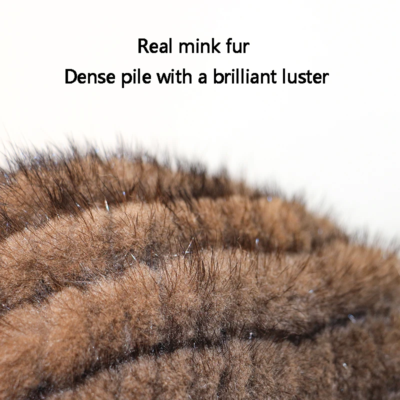 Neue Modische Echte Natürliche Damen Gestrickte Nerzmütze Handgefertigte Strick-Wintermütze Ohne Krempe – Detail 5