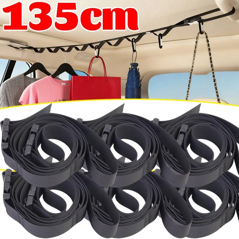 

Регулируемая автомобильная веревка для белья, дорожный ремень для сушки белья, внутренний подвесной шнур для кемпинга, внедорожника, фургона, комплект аксессуаров