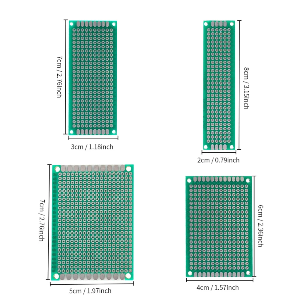 20 ピース/ロット 2 × 8 センチメートル 3 × 7 4 × 6 5 × 7 片面プロトタイププロトタイプ PCB Diy ユニバーサルプリント回路 PCB ボードプロトタイプ PCB キットセット