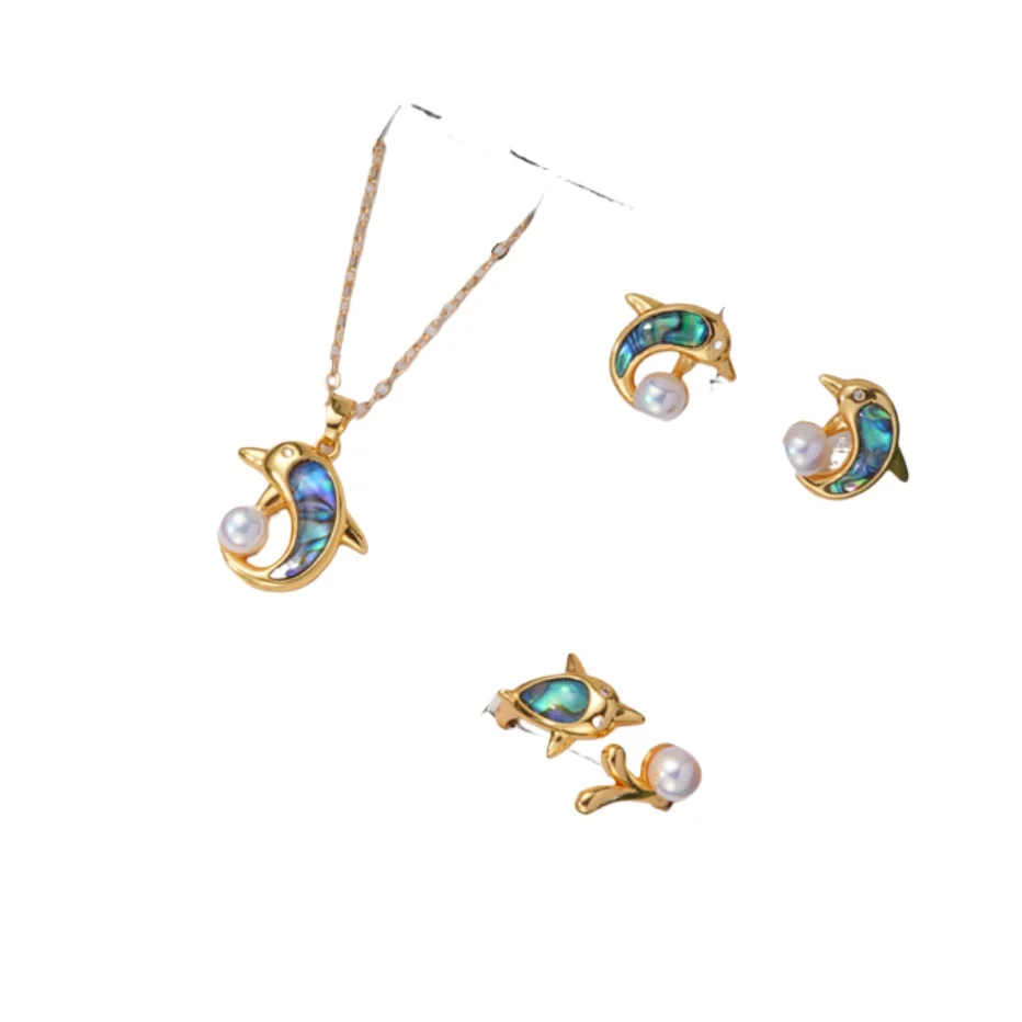 

Элегантное ожерелье с подвеской из натурального белого жемчуга Южного моря + серьга + кольцо