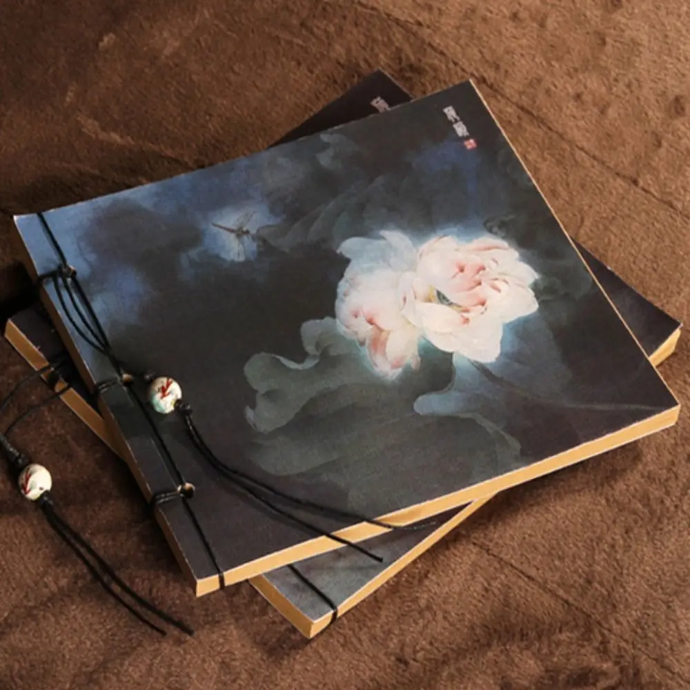 

Ancient Style Ancient Style Sketchbook Lotus Tassel Line Package Vintage Line-bound Sketchbook Graffiti 80sheets