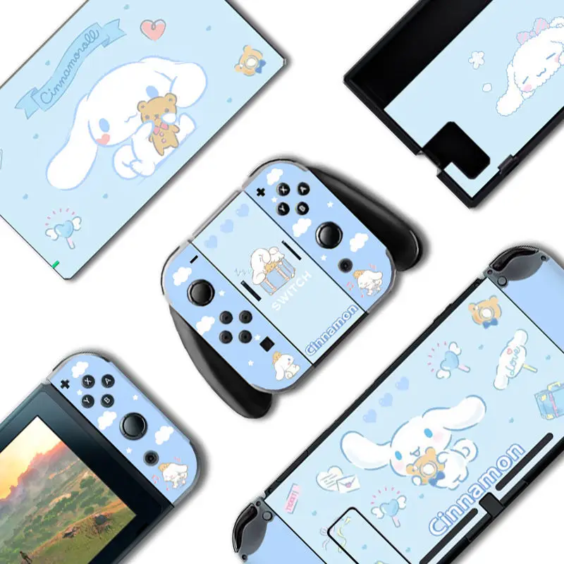 Sanrio Kuromi Cinnamoroll MyMelody Pompompurin LittleTwinStars Skin Cover Sticker Decal for Switch OLED/NS Cartoon Accessories