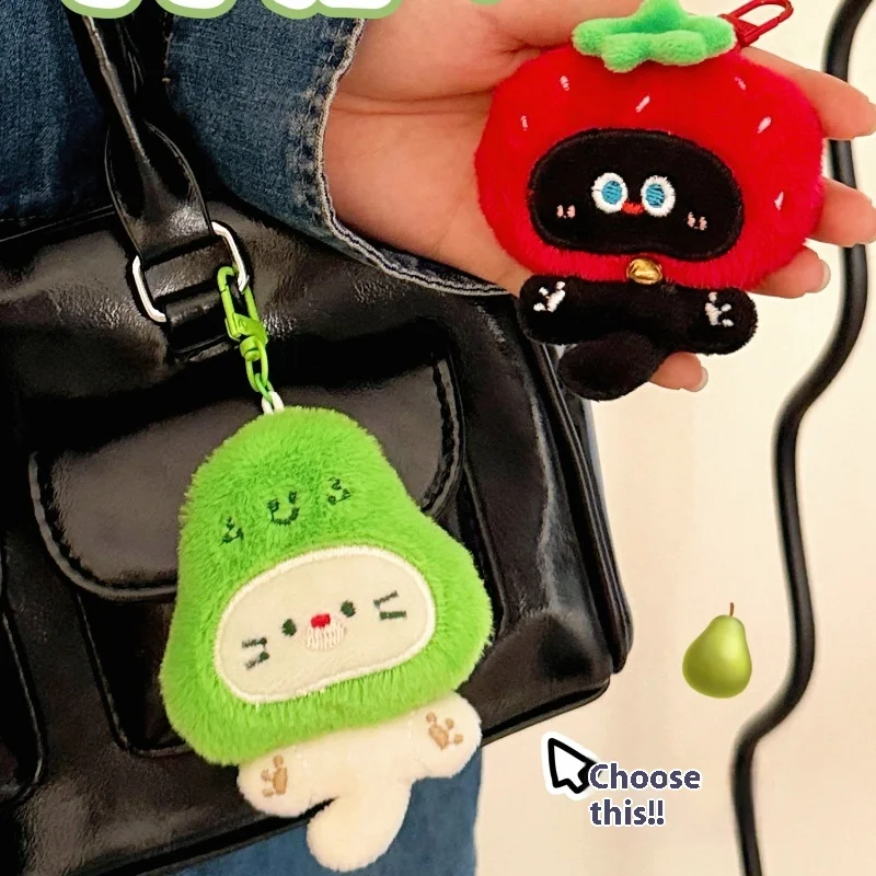 ลูกแมวน่ารักตุ๊กตาพวงกุญแจการ์ตูนสัตว์ตุ๊กตาสไตล์สาวกระเป๋าเป้สะพายหลังจี้รถประณีตตกแต่งคริสต์มาสของขวัญวันเกิด