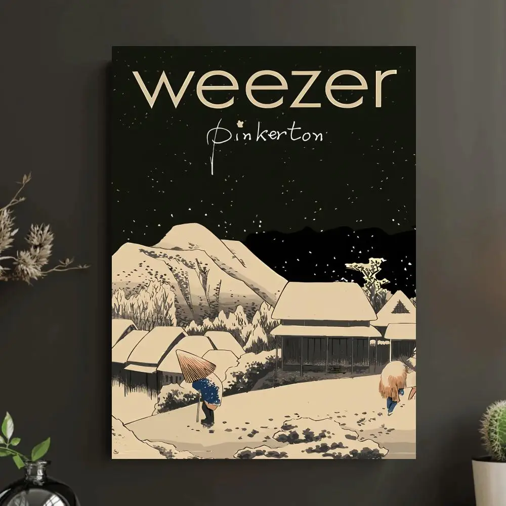 Popular Band W-Weezer Singer Poster Wall Art Sticky for Living Room Bedroom Office Hallway Bar Home Decor Gift Idea