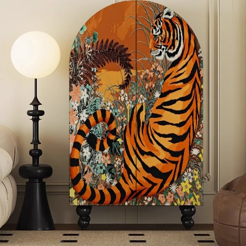 

Italian Style Light Luxury Tiger Bedroom Wardrobe Wood Clothing Storage Cabinet Shoe Cupboard Guarda Roupa Cool Furniture