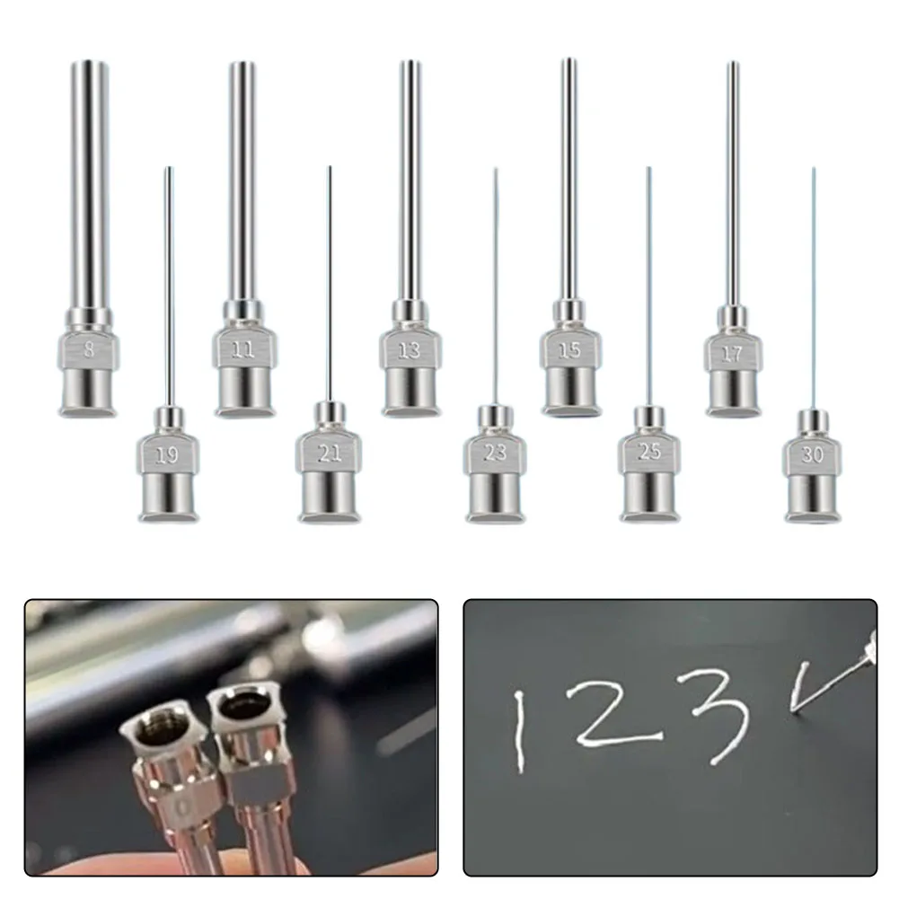25mm Stainless Steel Dispensing Machine Needle Industrial Glue 1 Inch 8G-30G Metal Glue Dispensing Needle For Glue Dispensing