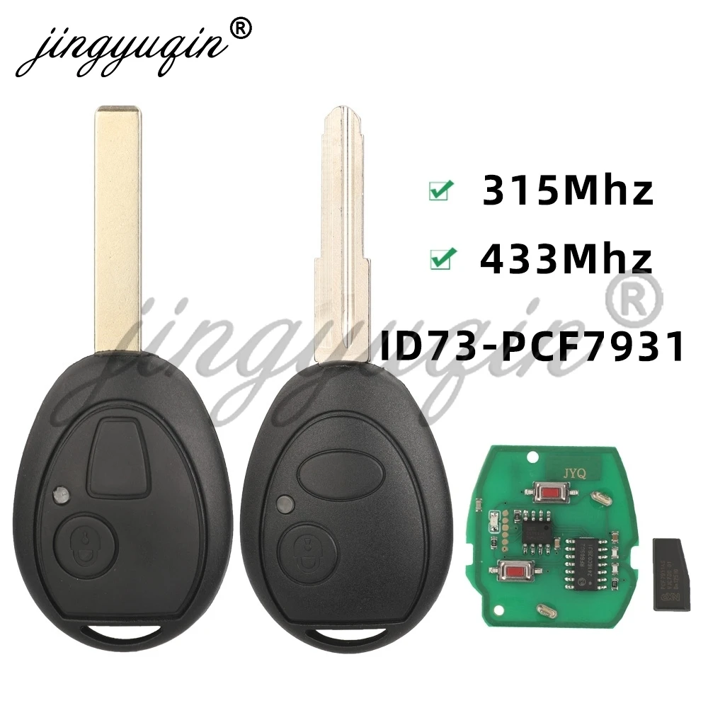 jingyuqin 2BTN Car Remote Key Control For BMW Mini Cooper R50 R53 2001-2005 315/434MHz PCF7931AS Auto Key with Code Label on PCB