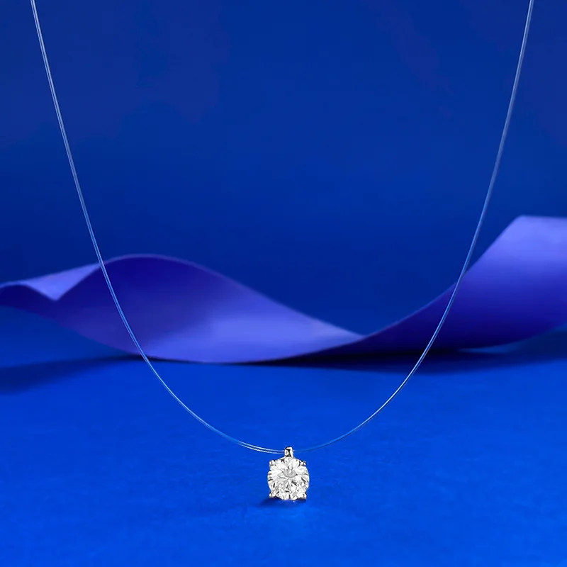 AETEEY S925 Silver Invisible Fish Line Clavicle Chain Minimal All-Match Stackable Women Neck Jewelry
