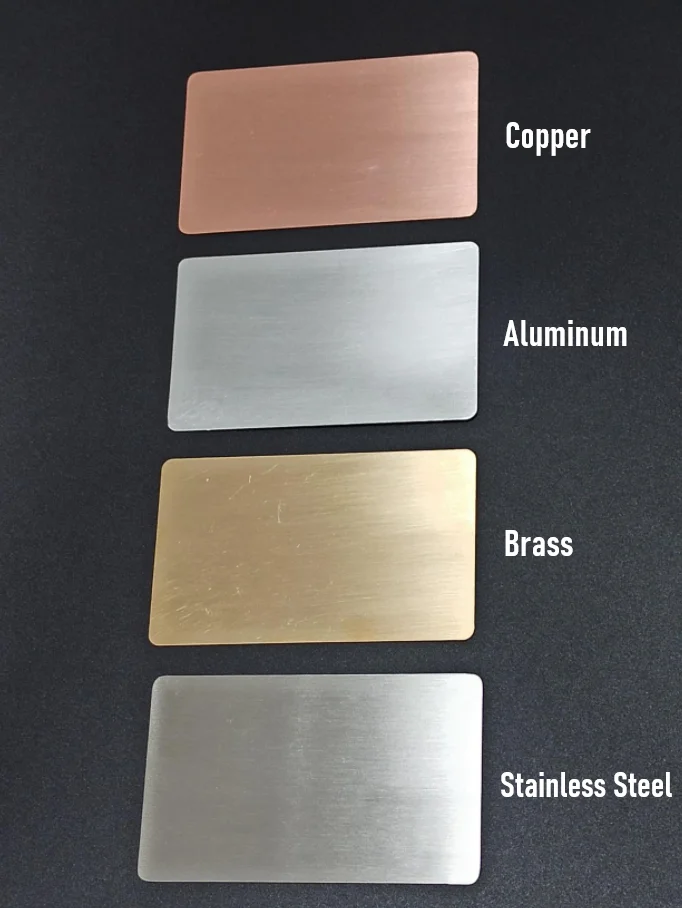 

Thickness 0.8mm Aluminum Stainless Steel Brass Copper Metal Business Card DIY Craft Materials For Laser Engraving Stamping