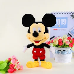 Mickey Mouse diamentowe klocki Micro 3D Model klasyczny kreskówka ścieg Mini figurki cegły budowlane dla klocki zabawki