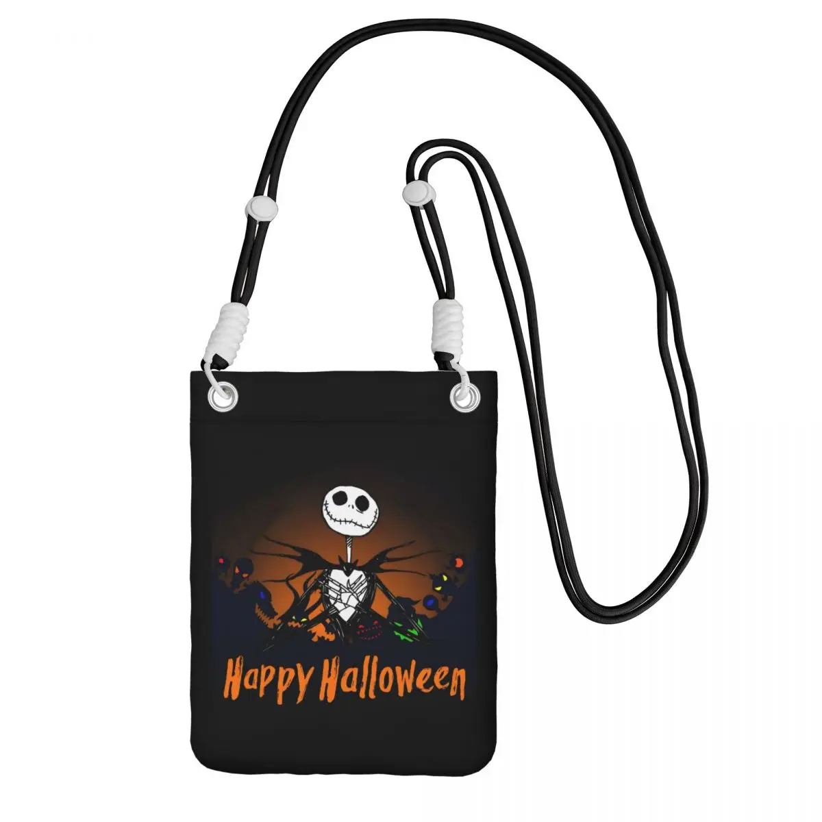 

Custom Jack Skellington Mobile Phone Bag for Women Men Halloween Town Shoulder Crossbody Bag Card Bag Mini Shoulder Purse Wallet