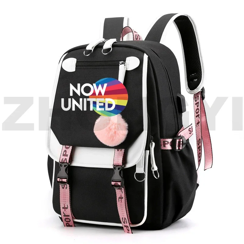 Now United Print Backpacks High Quality Boys Merch Anime Japanese Bag UN Team Kawaii Teens Mens Bookbag Canvas Bags for Women