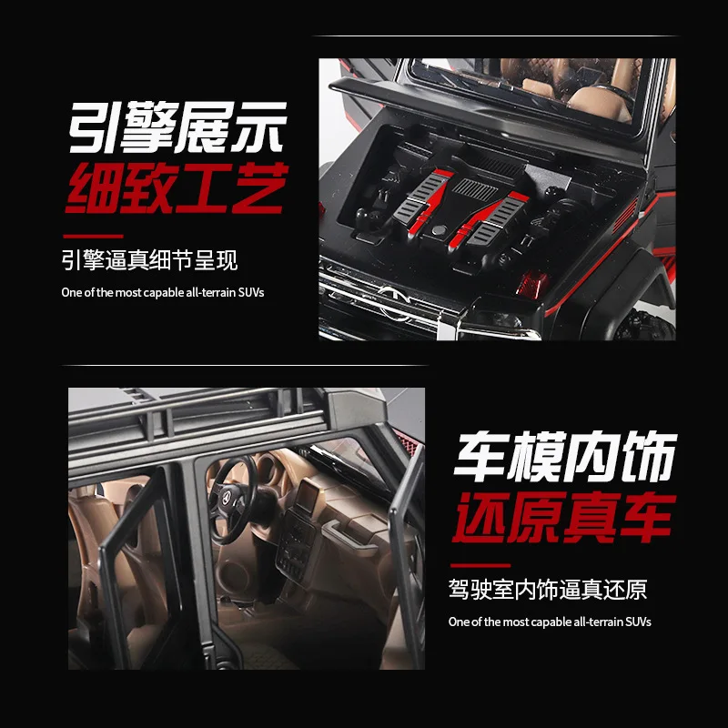 1:24 G Legierung Auto Modell Doppel Spray Geländewagen Simulation Metall Sechskant Absorber Diecast Legierung Auto Modell Sammlerstück