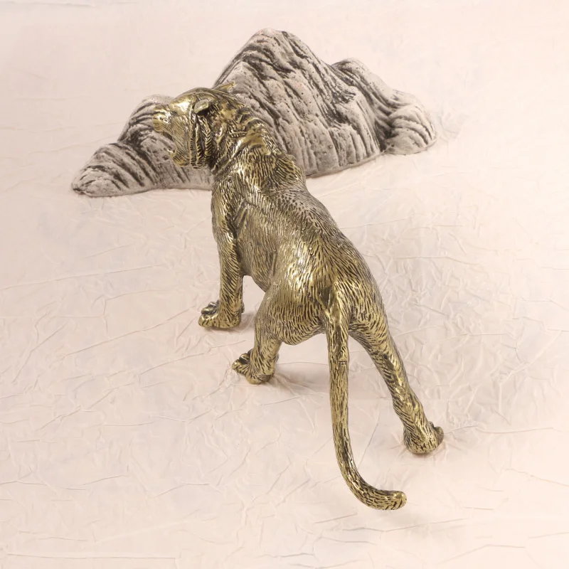 Zodiac Vintage Brass Ornament New Chinese Style National Trend Dominant Large Tiger Tea Pet Decoration