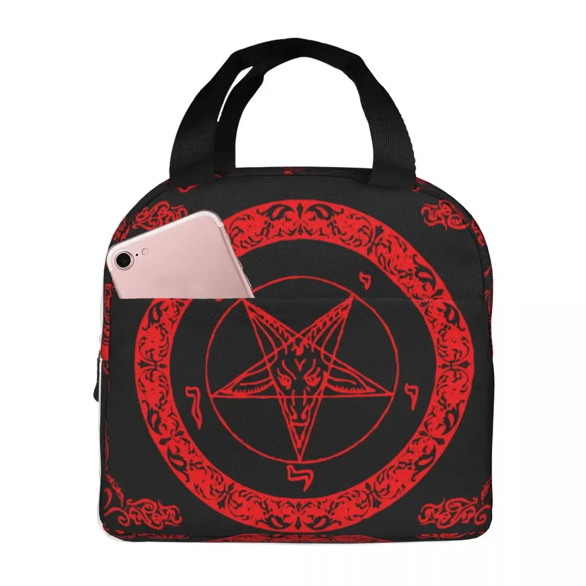 Lunch Bags for Men Women The Sabbatic Goat Baphomet Thermal Cooler Bags Portable Picnic Satanic Goth Occult Oxford Lunch Box