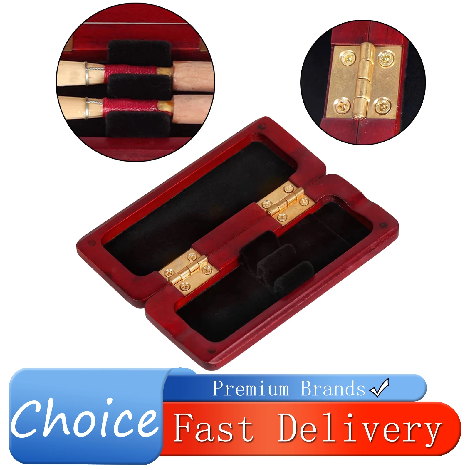 IRIN Oboe Reed Case Storage Box Maple Wooden Oboe Reed Case Holds 2PCS Oboe Reeds Protector Woodwind Instruments Box Parts