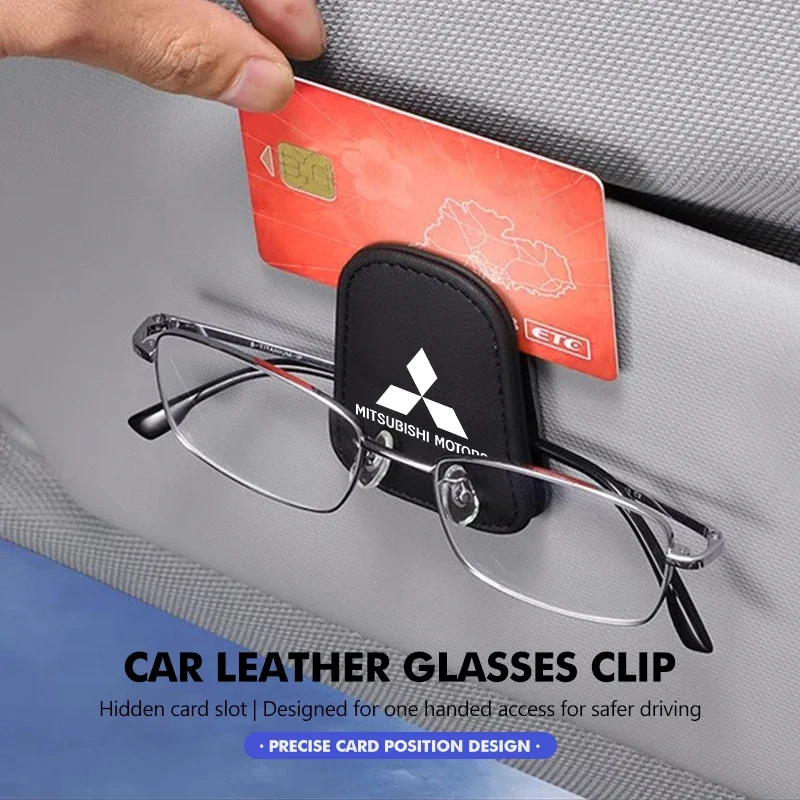 

Universal Car Sun Visor Glasses Organizer Storage Clip Interior Decoration for Mitsubishi L200 Xpander Outlander Lancer Pajero A