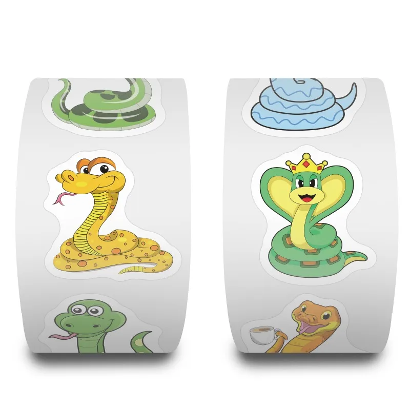 Autocollants décoratifs serpent de personnalité de dessin animé, 500 pièces, Doodle créatif