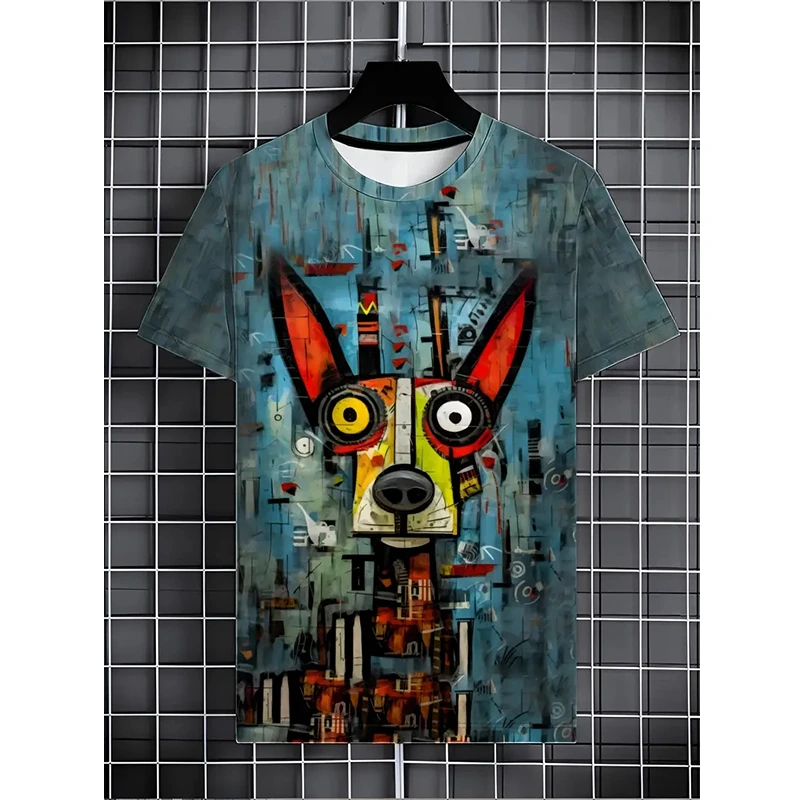New 3D Printing Pet Dog Cat Hot-Selling Outdoor Running Sports Breathable Quick-Drying Fitness Clothes Casual O Neck T-Shirt 6xl