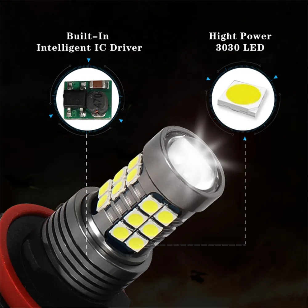 LED Car Front Fog Light Lamps Bulb For Mitsubishi LANCER 2006 2007 2008 2009 2010 2011 2012 2013 2014 2015 Auto Accessory