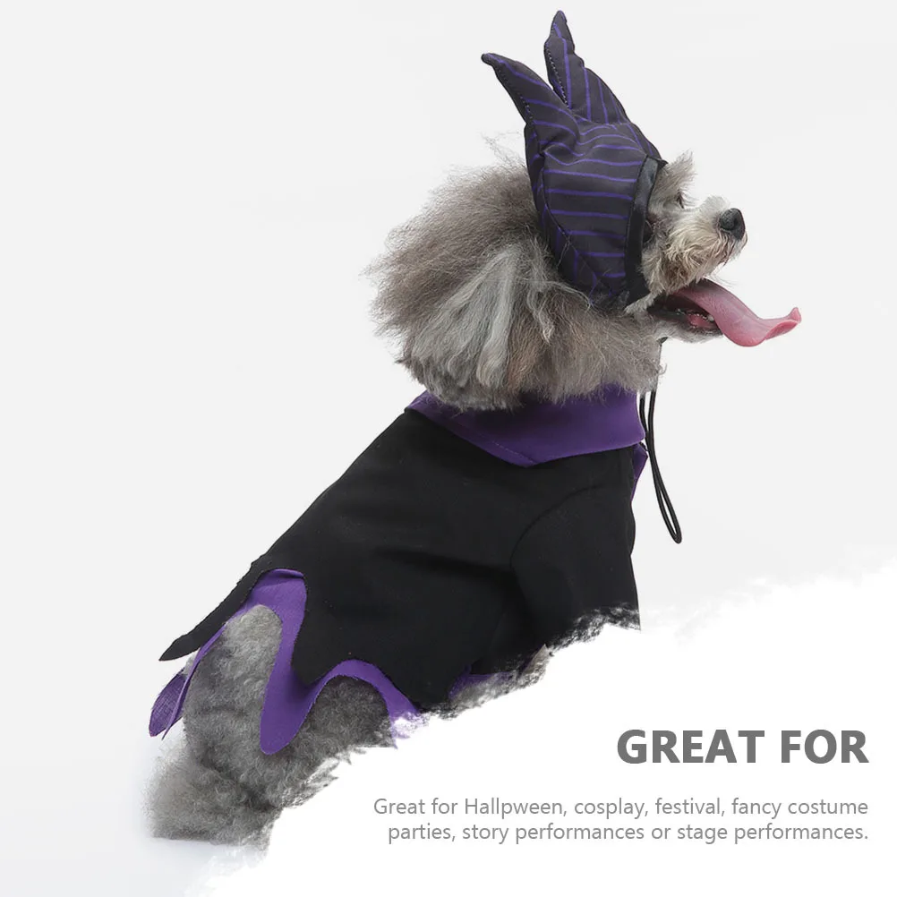 

1Set Halloween Dog Clothes Witch Elements Puppy Cosplay Costume Party Adorable Breathable Festive Pet Clothes Dog Witch Costume