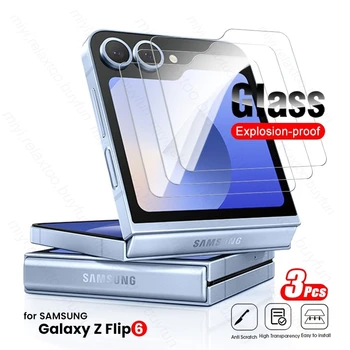 삼성 갤럭시 Z Flip6 용 강화 유리, 프리미엄 후면 보호대 HD 필름, 삼성 갤럭시 Z Flip6 Flip 6 5G 2024 9H, 3 개