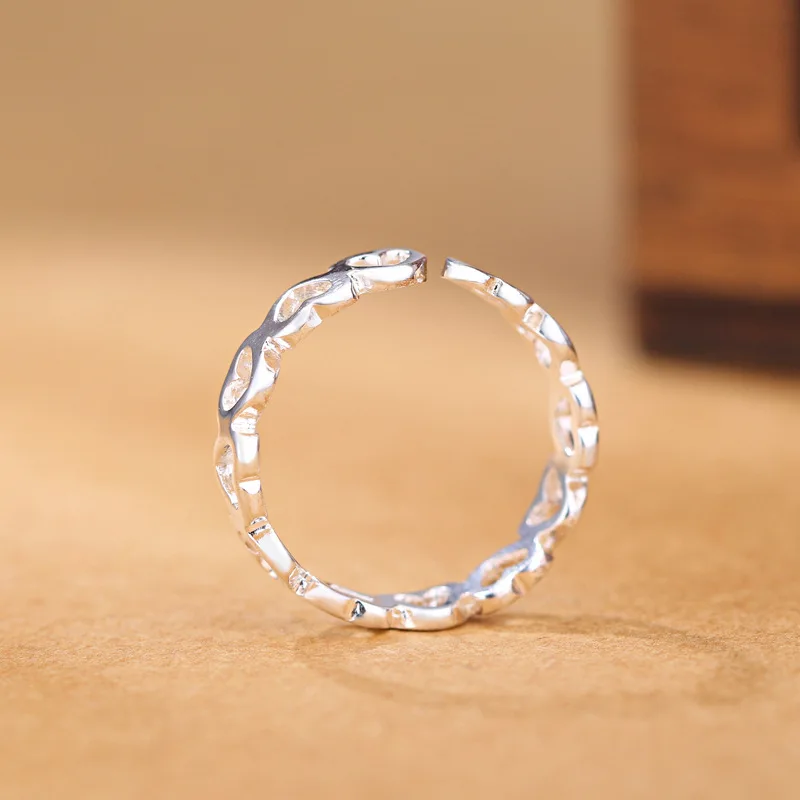 Women's 925 Sterling Silver Heart Adjustable Ring
