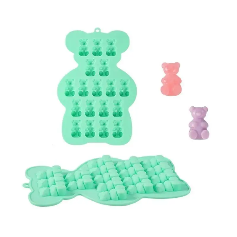 

G6KF 18 Cavities Fondant Moulds Silicone Chocolate Molds Candy Mould Bear Shaped for Birthday Party Cake Decorations Cupcake