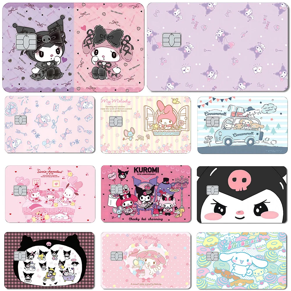 

Hello Kittys Credit Debit Card Sticker Diy Sanrios Anime Melody Waterproof Poker Sticker Film Tape Skin for Small Chip