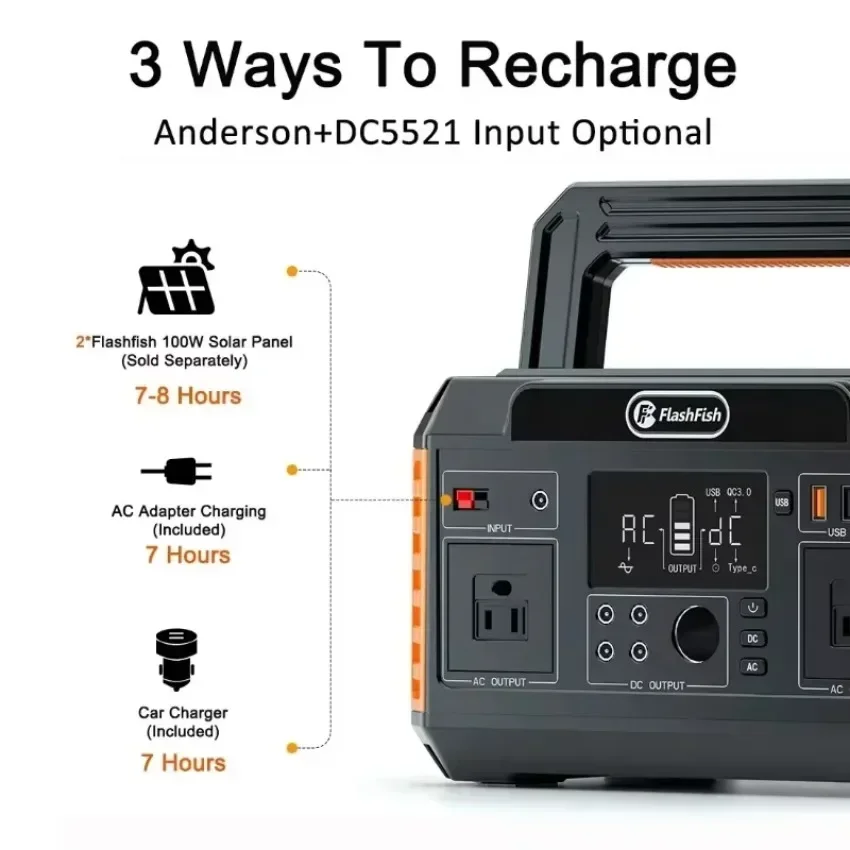 2025 P60 Pembangkit Listrik Portabel AC100-240V Generator Surya 520Wh Baterai CPAP Daya Cadangan Catu Daya Darurat Berkemah