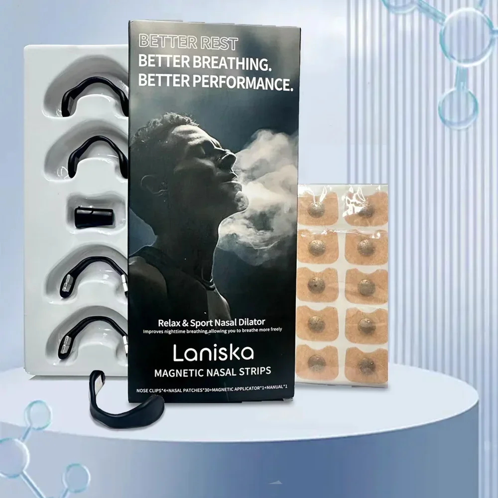 

Спортивные магнитные полоски для носа, носовой расширитель для снижения дыхания и храпа, безопасный для кожи стартовый комплект для повышения впуска кислорода