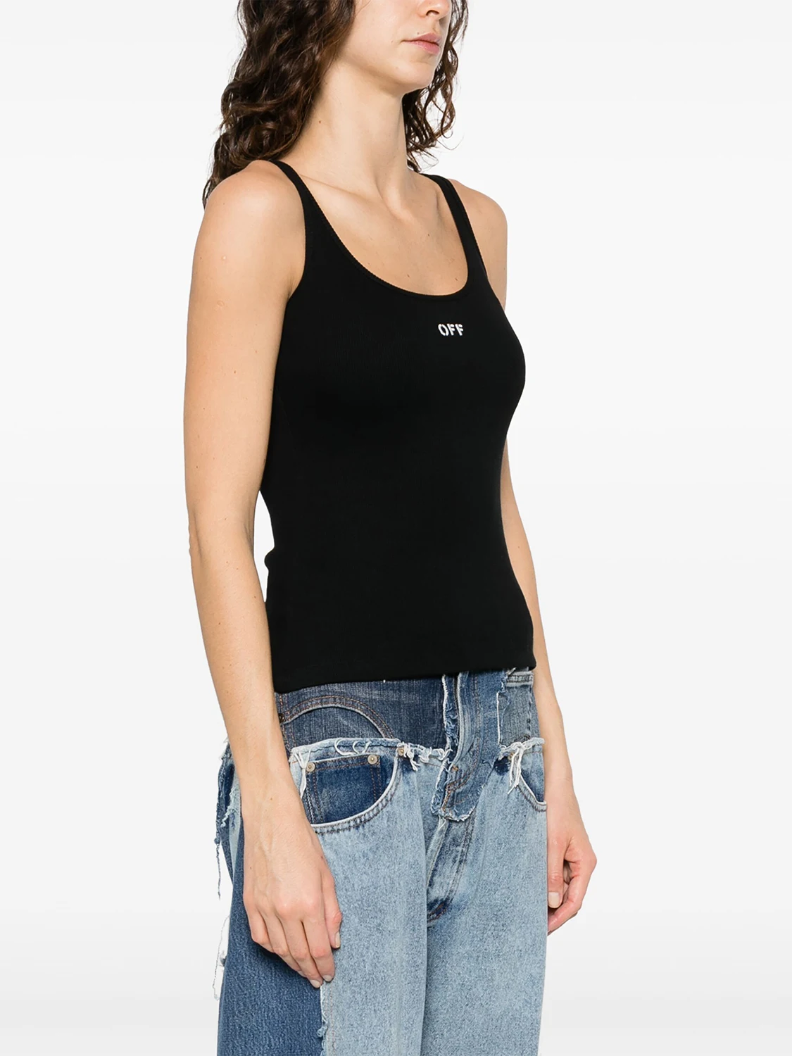 

Slimming Printed Letter Vest Top Women's Summer Faionable Base irt Cotton Elastic Fiber U-Neline ort Length Inner Wear