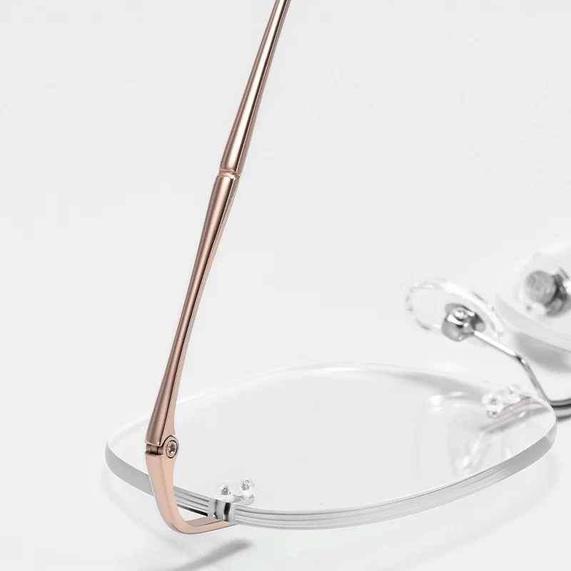 53mm Nuovo ultraleggero senza montatura in titanio puro Telaio Anti-luce blu Miopia Occhiali da vista Occhiali da lettura personalizzati