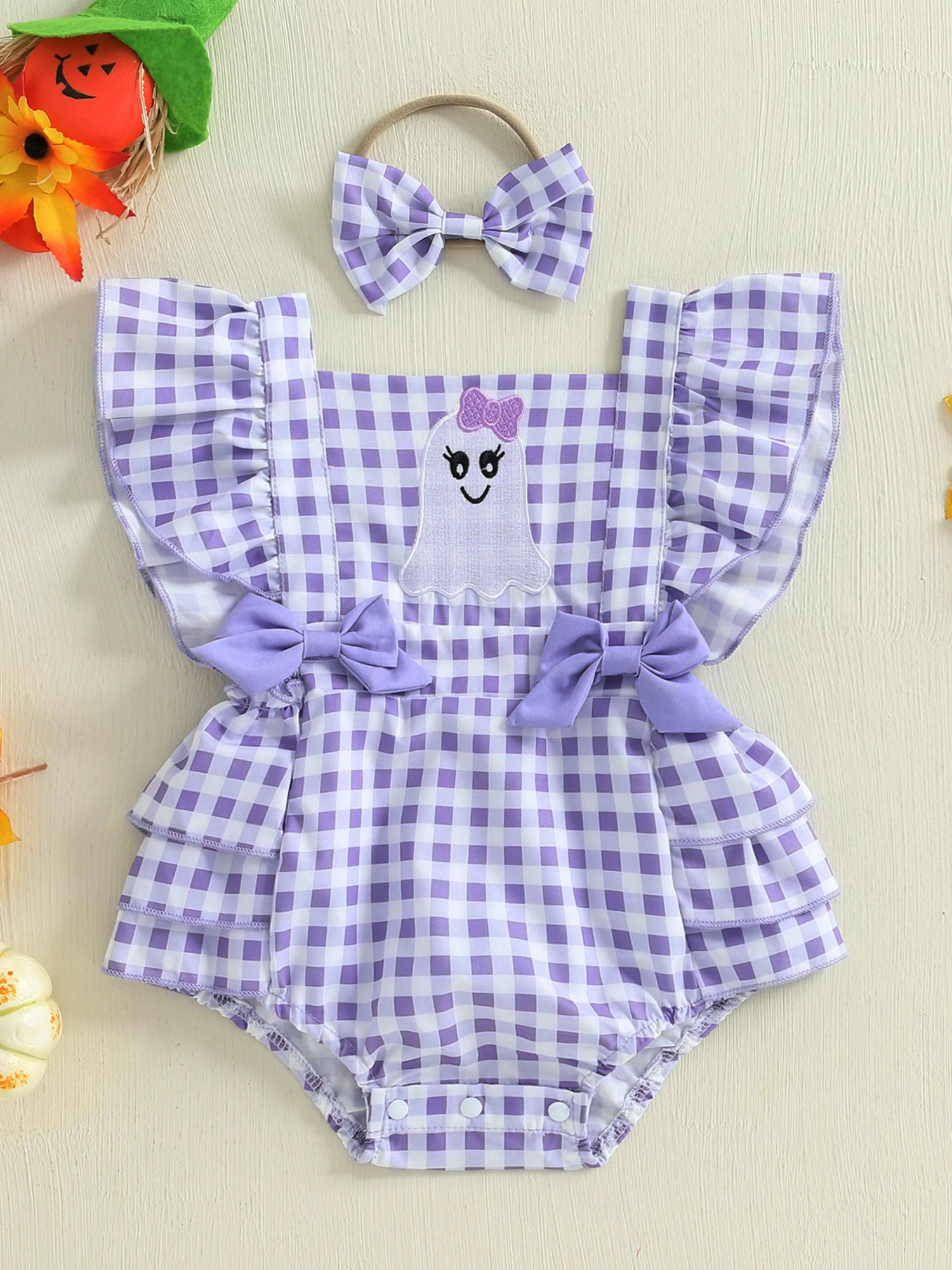 

Toddler Girls Black Cat Costume Romper with Tail and Ears Headband Halloween Outfit Set for Baby Girls 0-24 Months