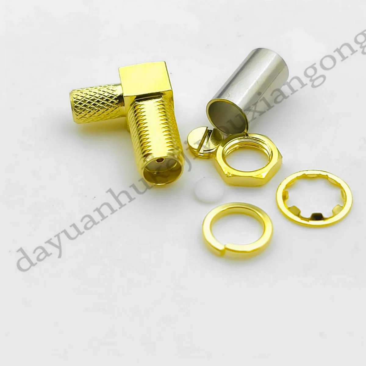 100pcs SMA Female Right Angle Connector crimp for RG58 RG142 LMR195 RG400 RF 50ohm