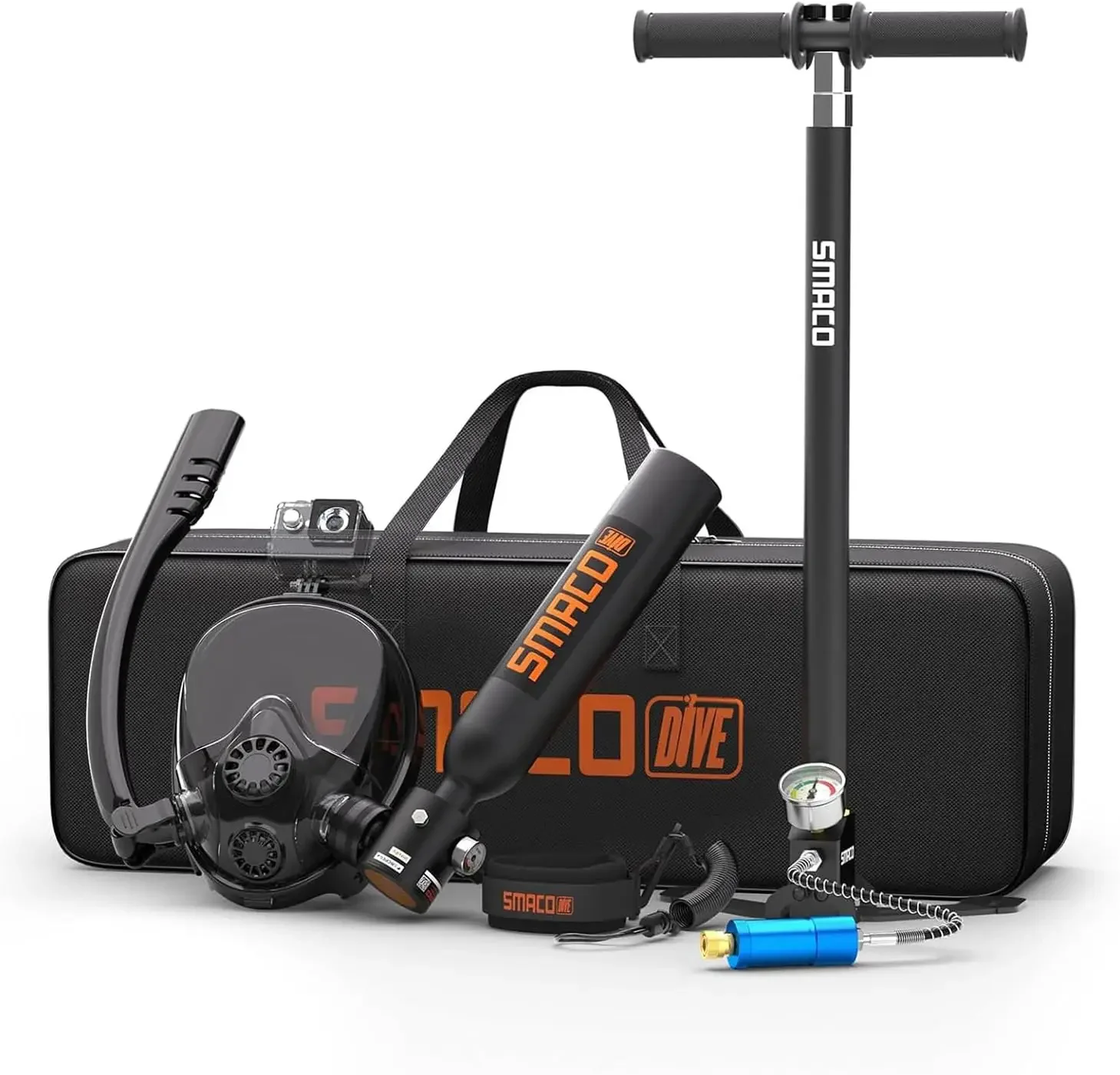 

NEW SMACO S300PLUS A5 0.5L Mini Scuba Diving Tank Scuba Air Tank Kit Portable Dive Cylinder 0.5L With Full Face Snorkeling M