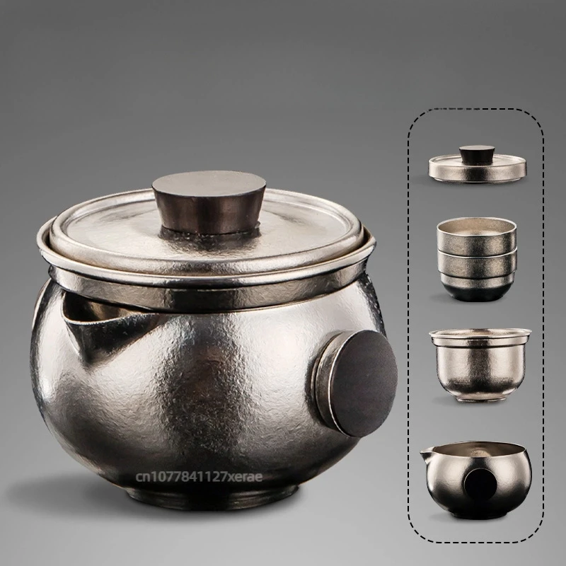 

Pure Titanium Tea Set, Portable Tea Set for Outdoor Travel, Quick Guest Cup, One Pot, One Cup, One Person Tea Set, Hand-held Pot