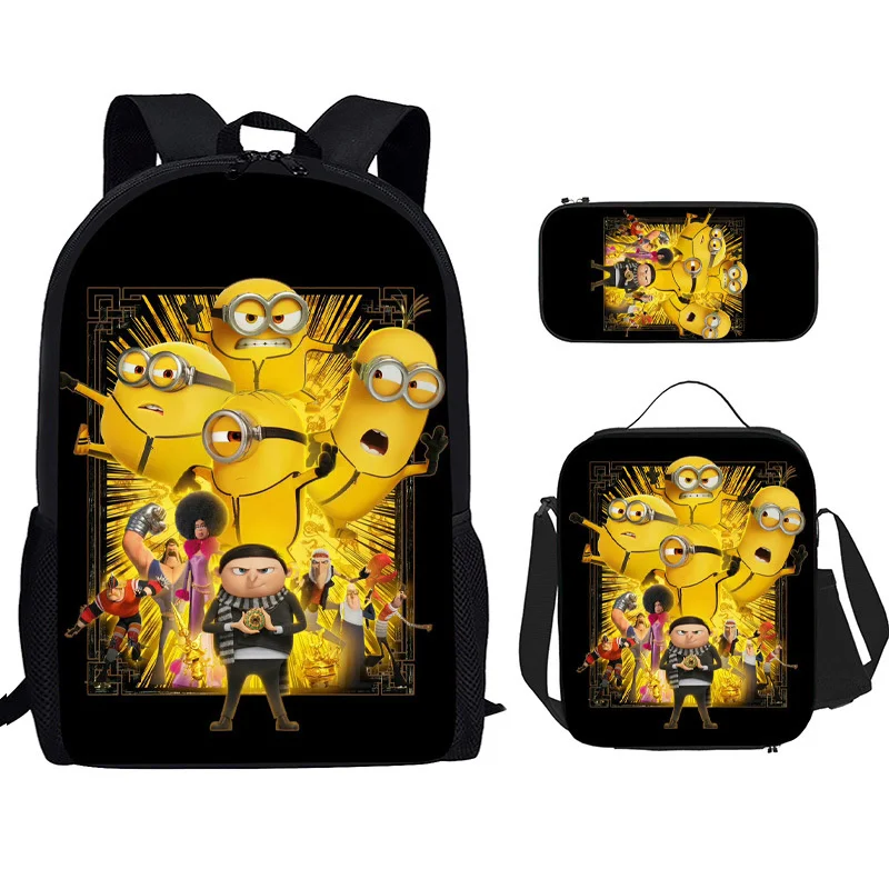 Despicables Me Anime Mochila Dos Desenhos Animados, Mochila Infantil, Mochila de Jardim de Infância, Cute Bob Travel Bag