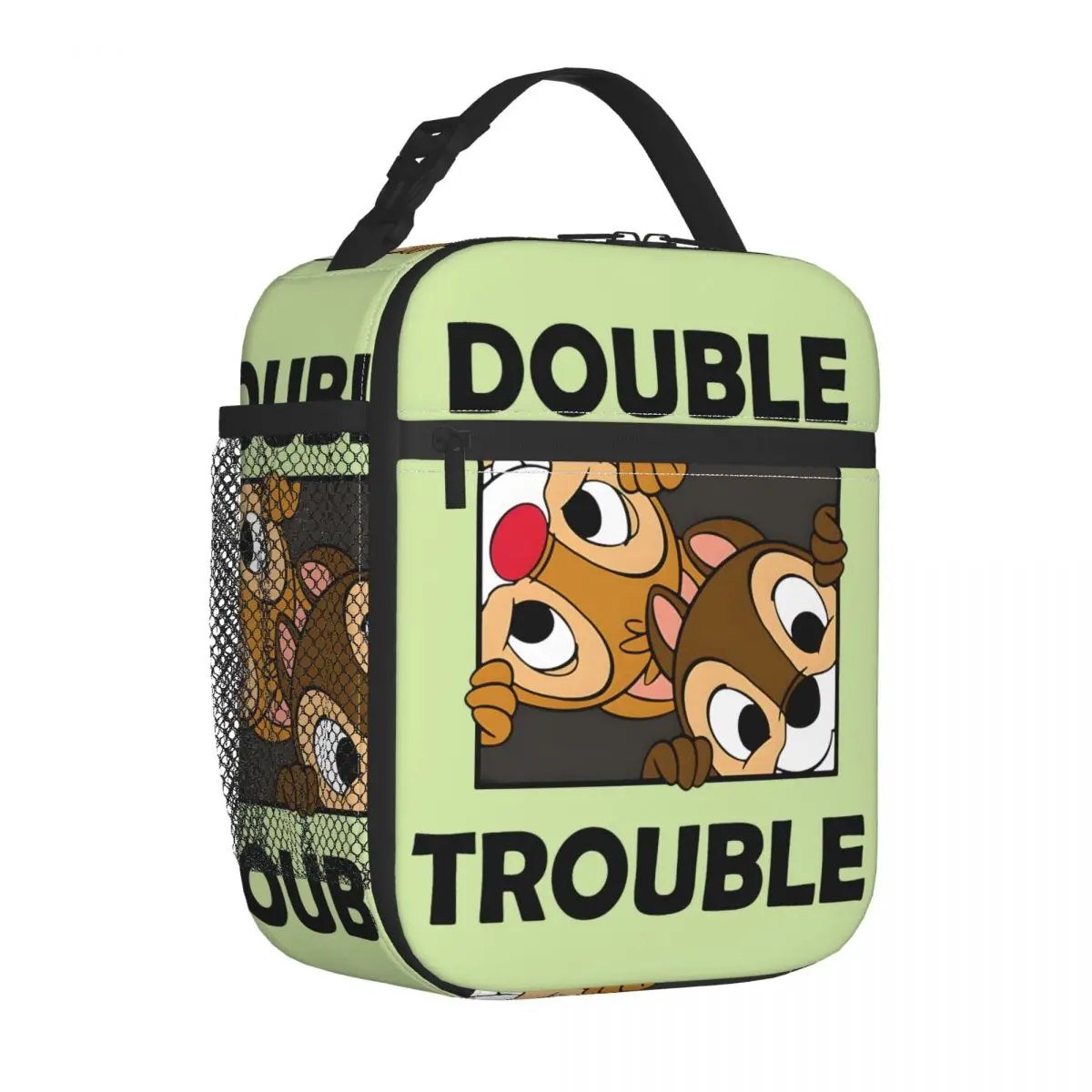 For Lunch Double Trouble Aluminum Foil Insulation Suitable Disney Chip 'n' Dale Insulation Rice Bag Girl Kid Picnic Storage