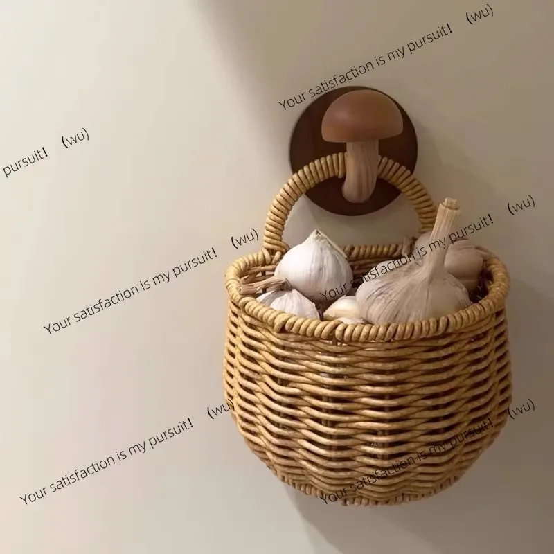 

Kitchen Onion, Ginger, Garlic Storage Basket Storage Small Hanging Basket Wall Hanging Woven Egg Storage