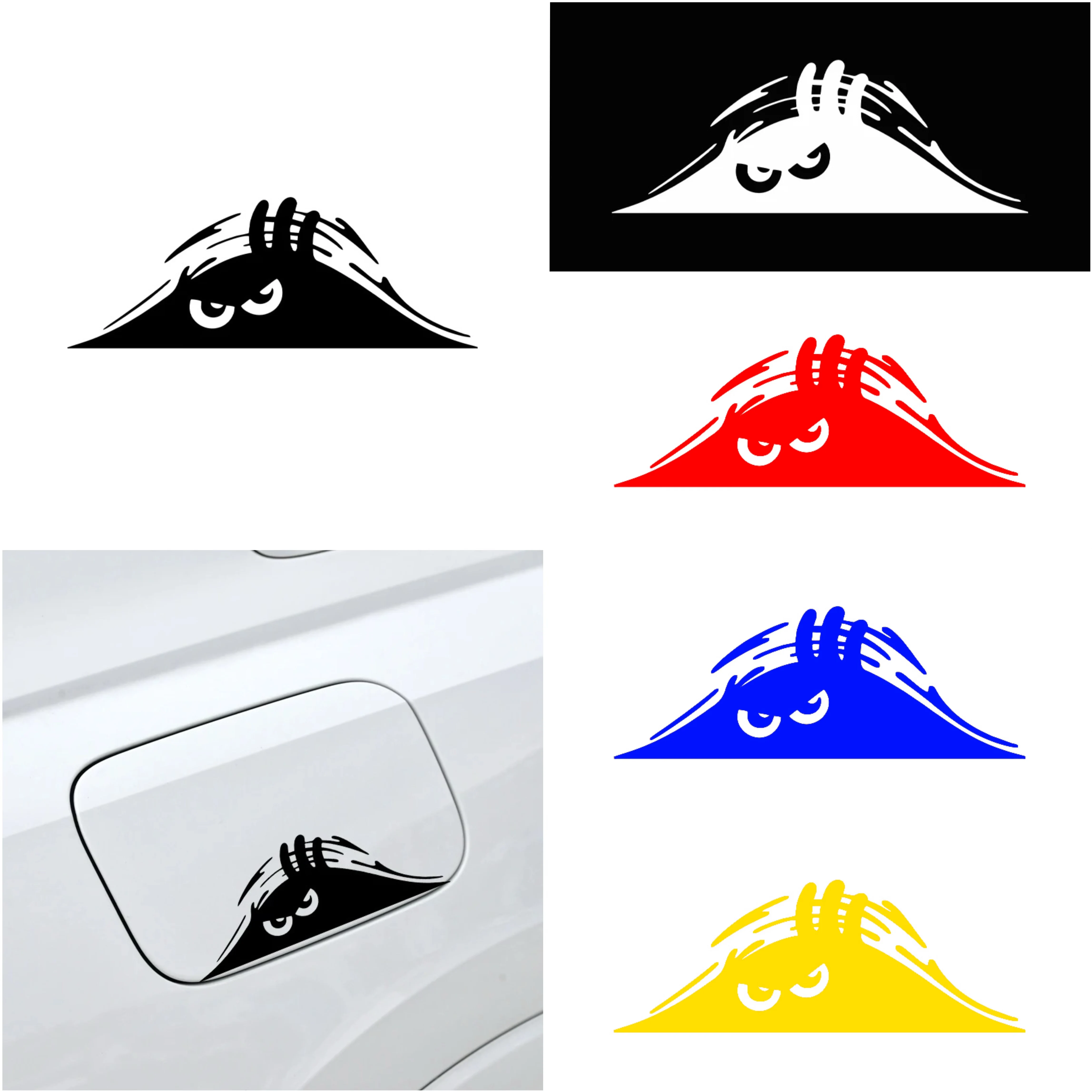 

Angry Peeping Devil Eyes Car Stickers -- Waterproof Vinyl Decals for Auto Motorcycle Helmet -Manga Art Decor